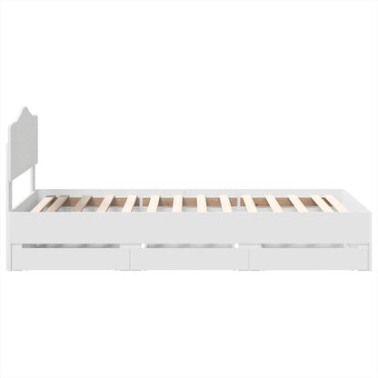 Bedframe met lade met opslag Wit 100 x 200 cm Ingenieurshout