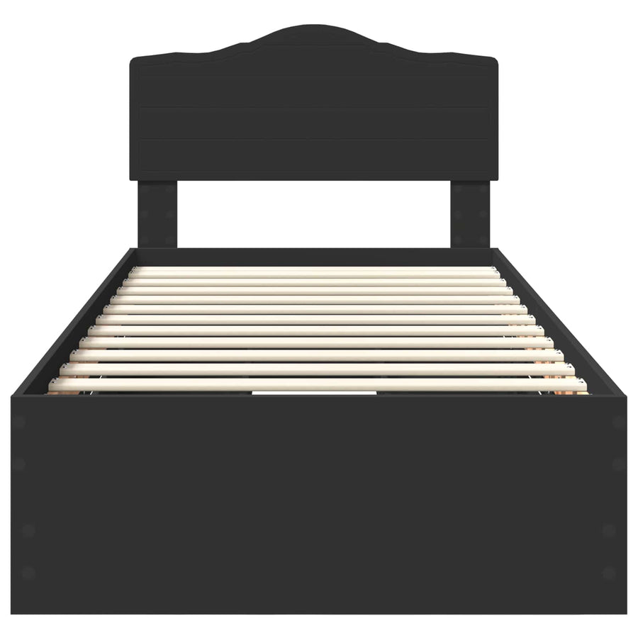 Bedframe met lade met opslag Zwart 100 x 200 cm Ingenieurshout