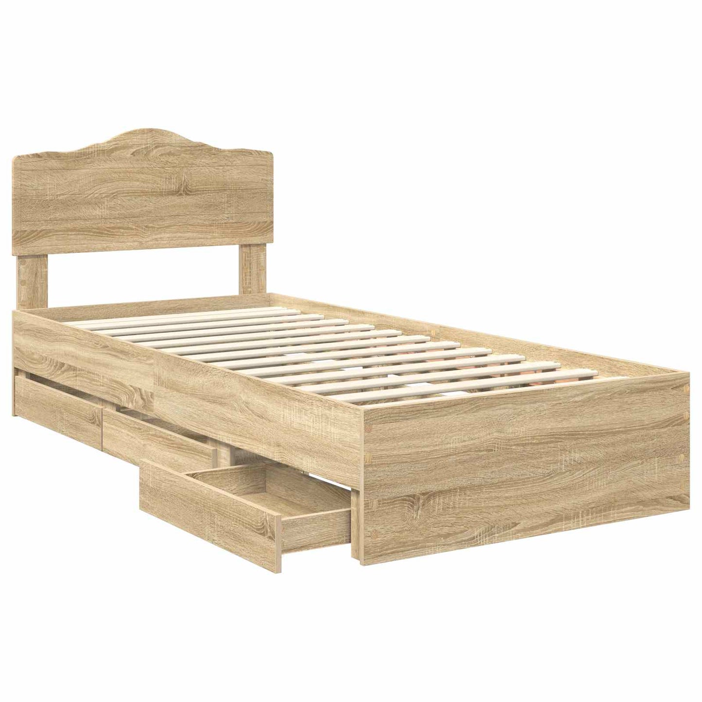 Bedframe met lade Sonoma Eiken 100 x 200 cm Ingenieurshout