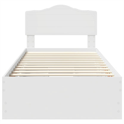 Bedframe met lade met hoofdeinde Wit 90 x 200 cm Ingenieurshout