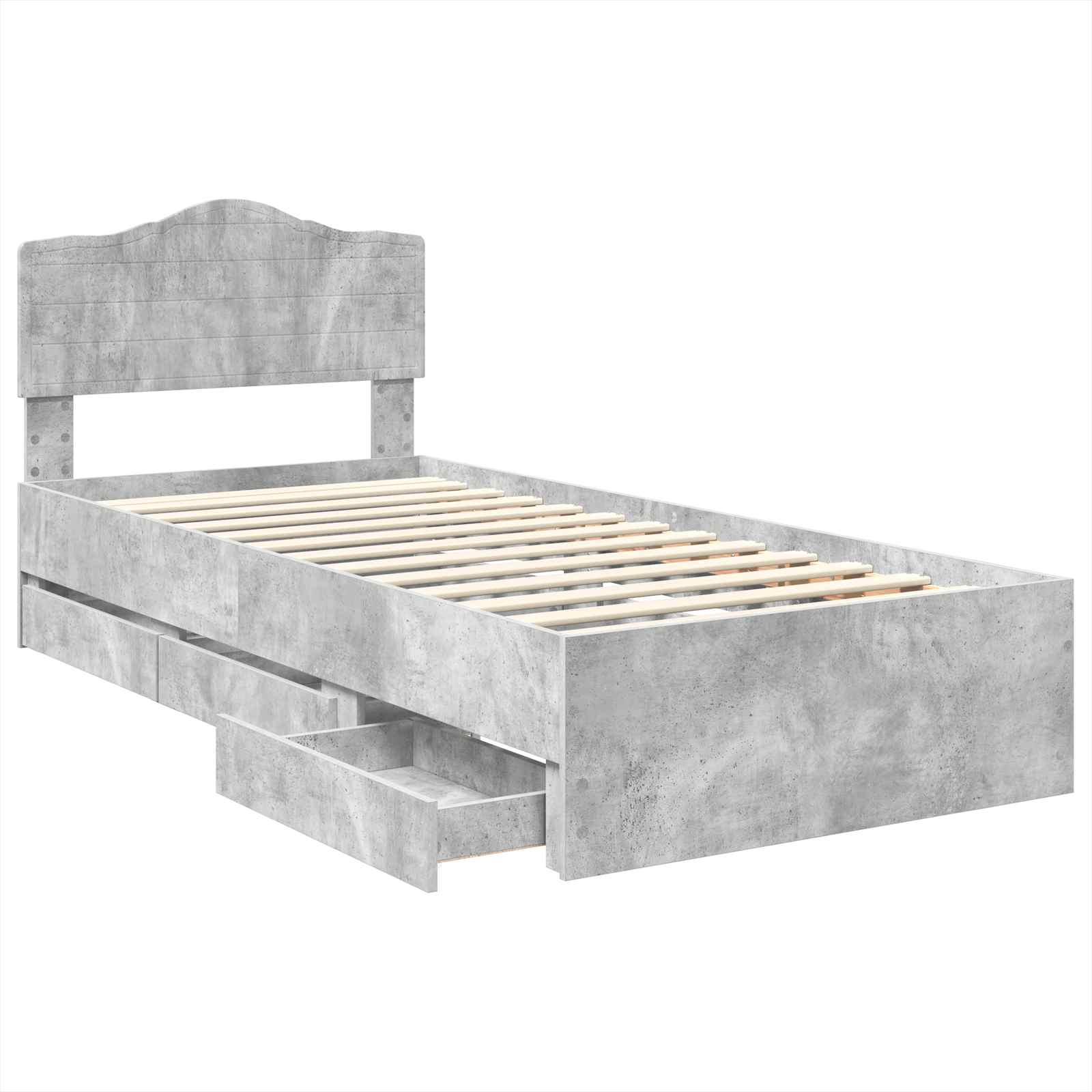 Bedframe met lade Beton Grijs 90 x 200 cm Ingenieurshout