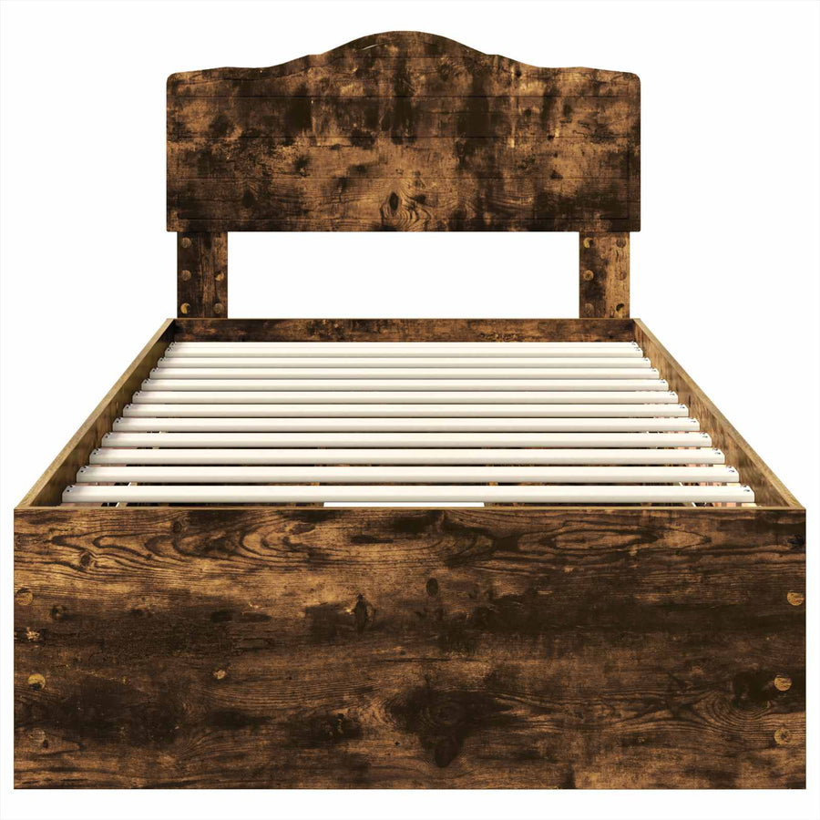 Bedframe met lade Gerookt eiken 90 x 200 cm Ingenieurshout