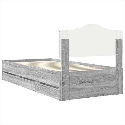 Bedframe met lade Grijs Sonoma 90 x 200 cm Ingenieurshout
