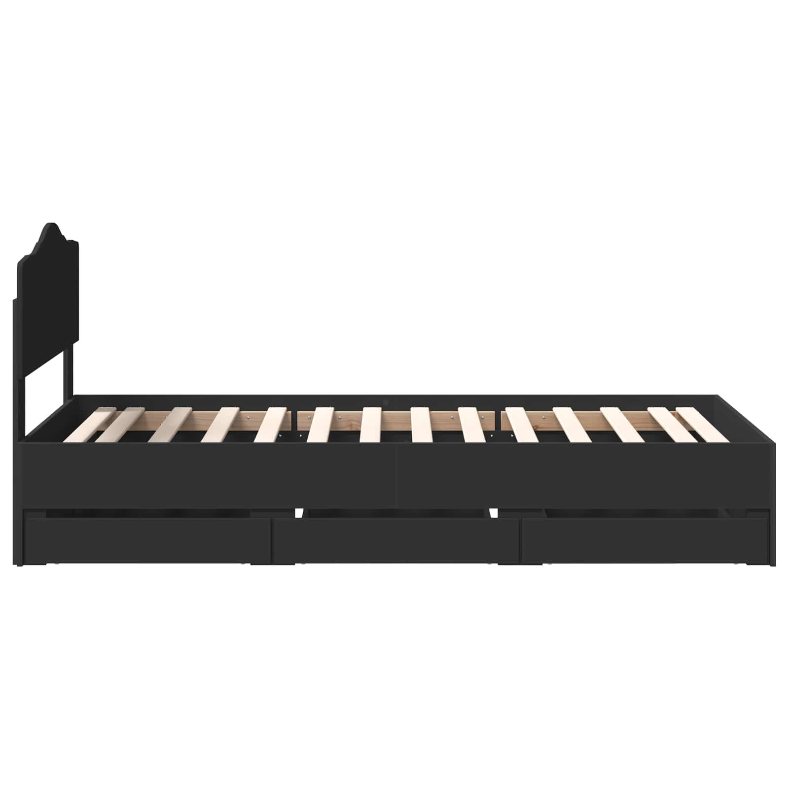 Bedframe met lade met opslag Zwart 90 x 190 cm Ingenieurshout