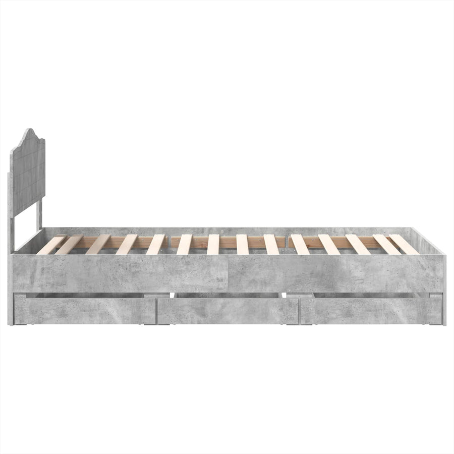Bedframe met lade Beton Grijs 90 x 190 cm Ingenieurshout