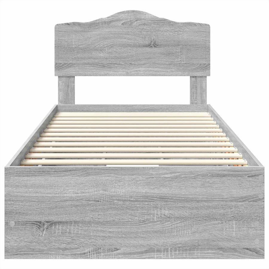Bedframe met lade Grijs Sonoma 90 x 190 cm Ingenieurshout
