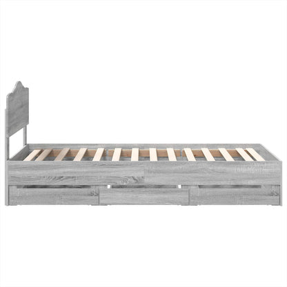 Bedframe met lade Grijs Sonoma 90 x 190 cm Ingenieurshout
