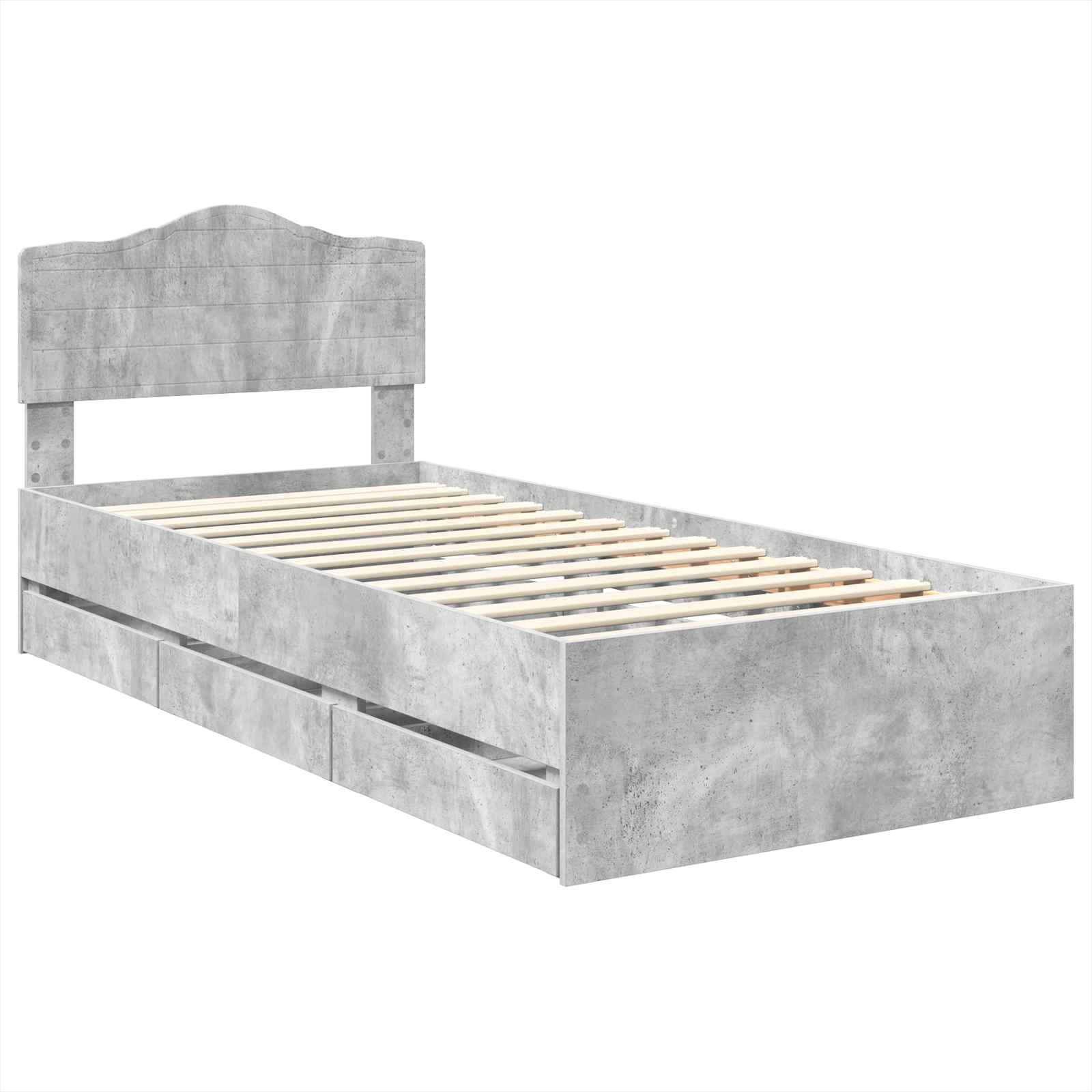 Bedframe met lade Beton Grijs 75 x 190 cm Ingenieurshout