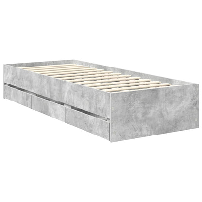 Bedframe met lade Beton Grijs 75 x 190 cm Ingenieurshout