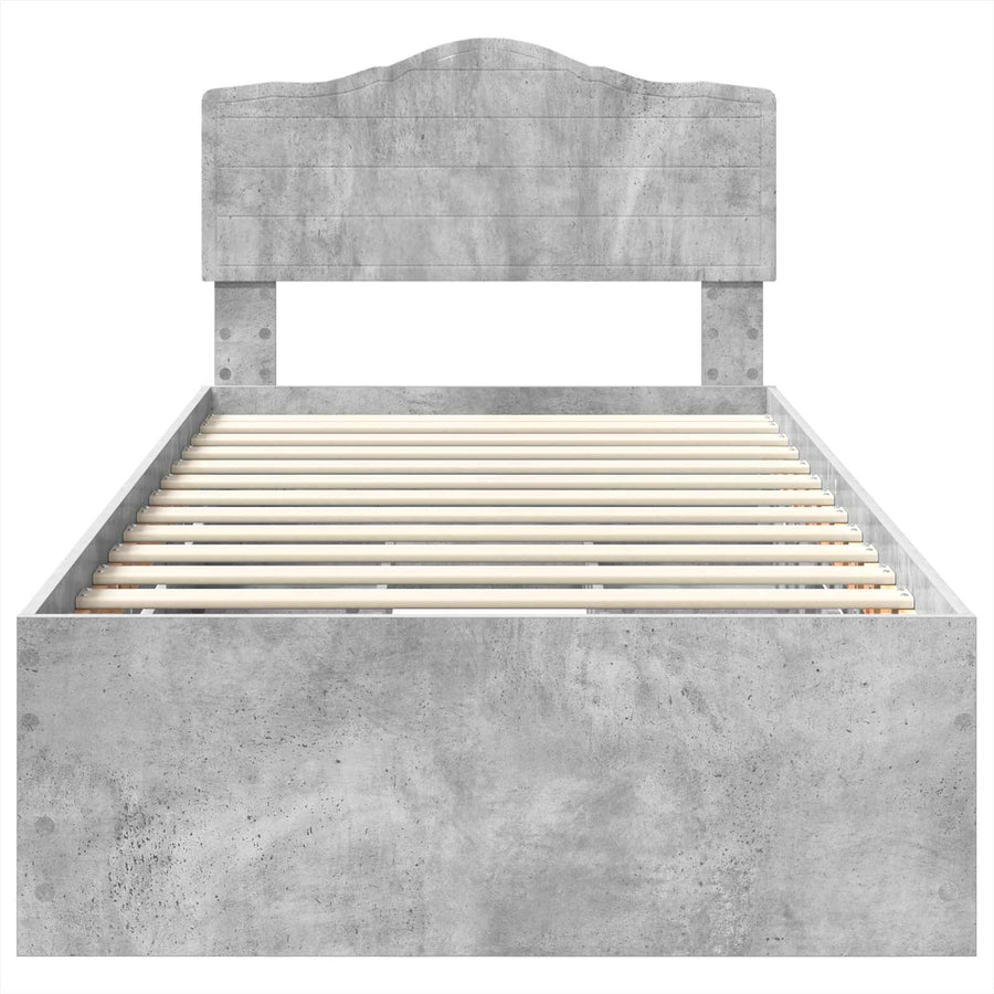 Bedframe met lade Beton Grijs 75 x 190 cm Ingenieurshout