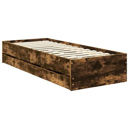 Bedframe met lade Gerookt eiken 75 x 190 cm Ingenieurshout