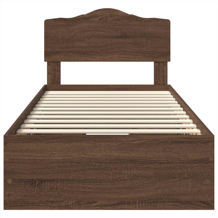 Bedframe met lade Bruin Eiken 75 x 190 cm Ingenieurshout
