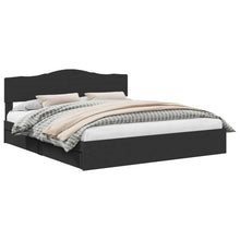 Opslag bed met hoofdeinde Zwart 200 x 200 cm Bewerkt hout