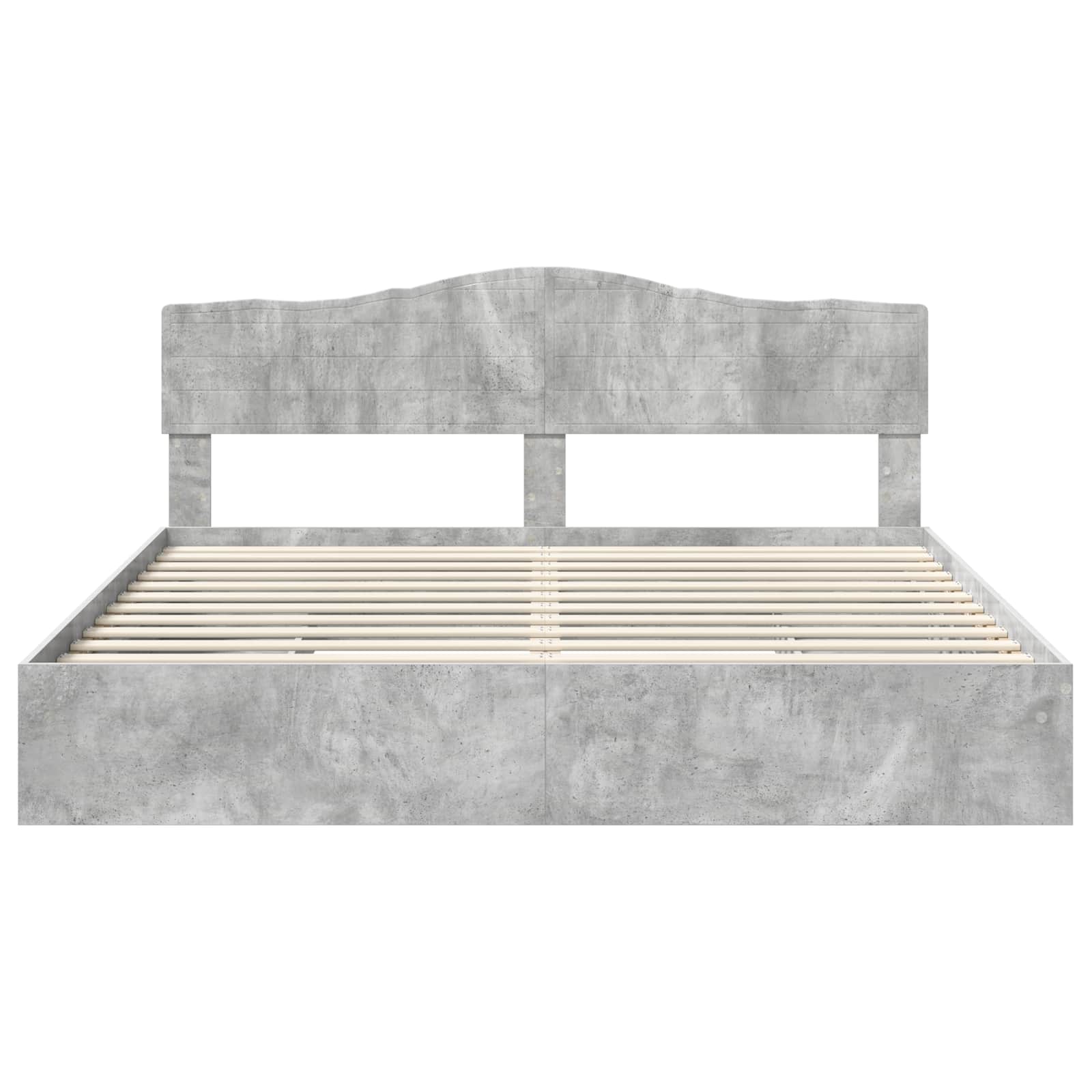 Opslag bed met hoofdeinde Beton Grijs 200 x 200 cm Bewerkt hout