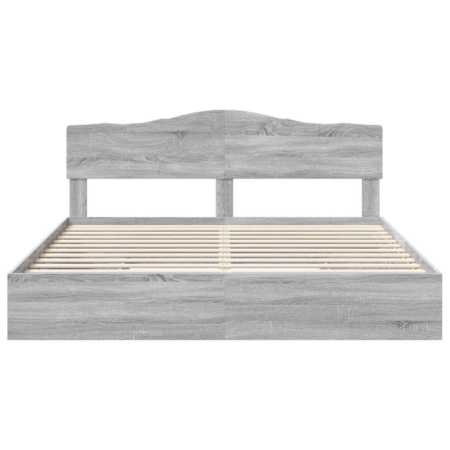 Opslag bed met lade Grijs Sonoma 200 x 200 cm Bewerkt hout