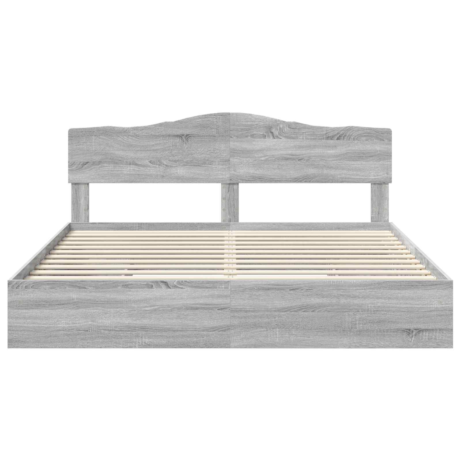 Opslag bed met lade Grijs Sonoma 200 x 200 cm Bewerkt hout