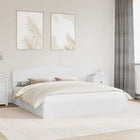 Opslagbed 180x200 cm wit bewerkt hout