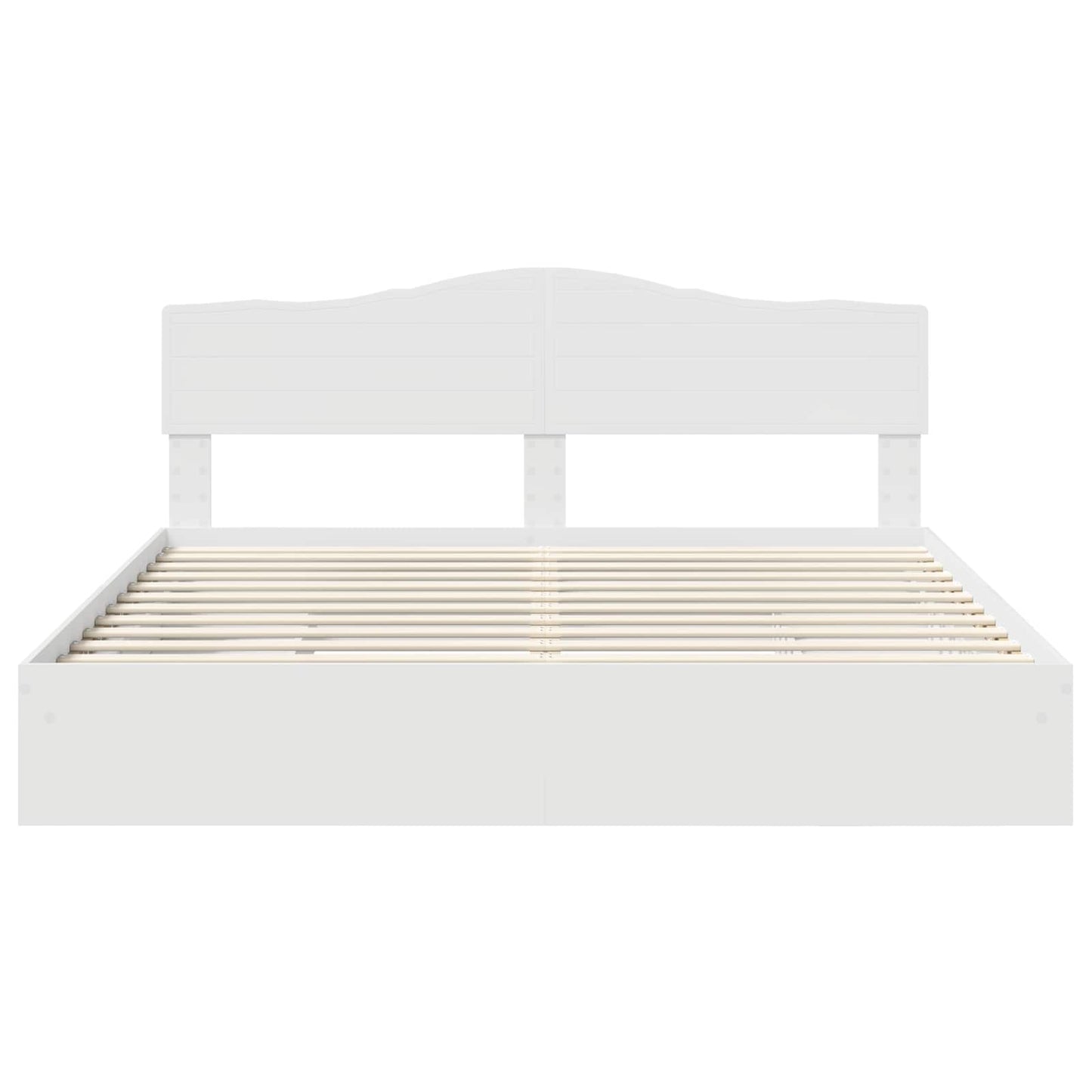 Opslag bed met hoofdeinde Wit 180 x 200 cm Bewerkt hout