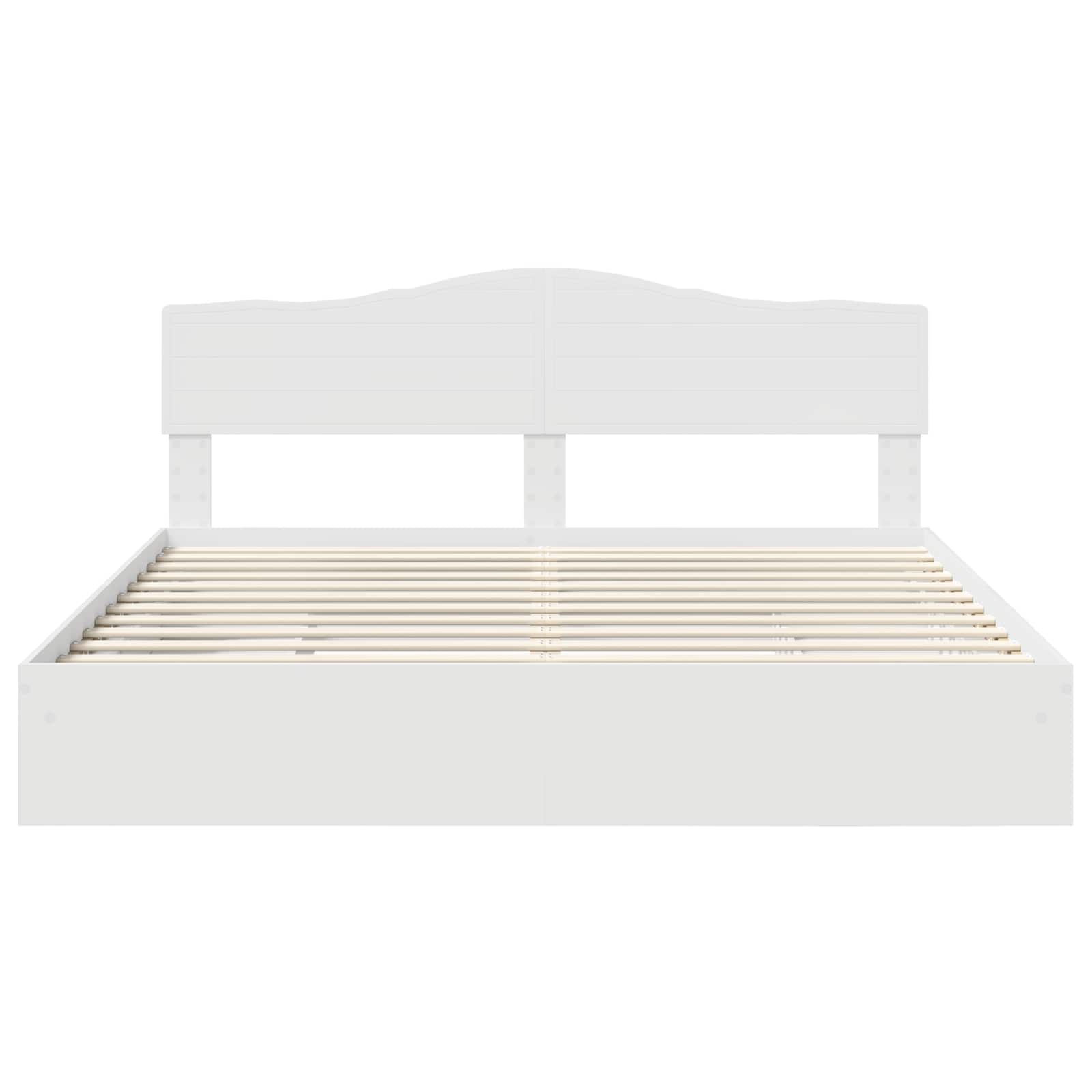 Opslag bed met hoofdeinde Wit 180 x 200 cm Bewerkt hout