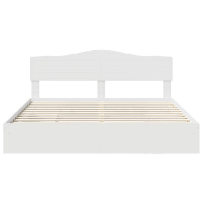 Opslag bed met hoofdeinde Wit 180 x 200 cm Bewerkt hout