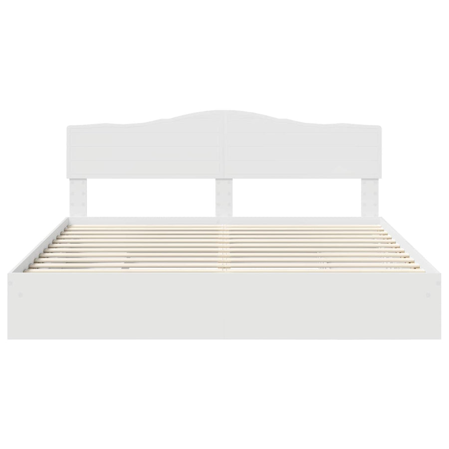 Opslag bed met hoofdeinde Wit 180 x 200 cm Bewerkt hout