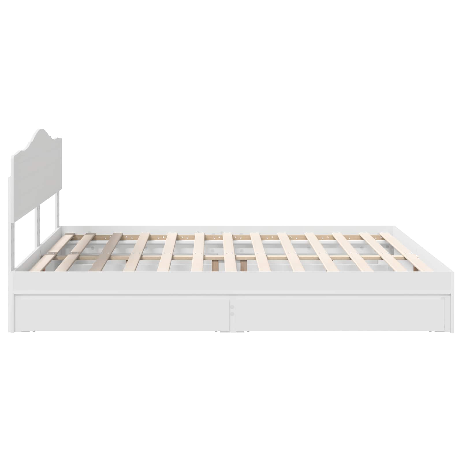Opslag bed met hoofdeinde Wit 180 x 200 cm Bewerkt hout