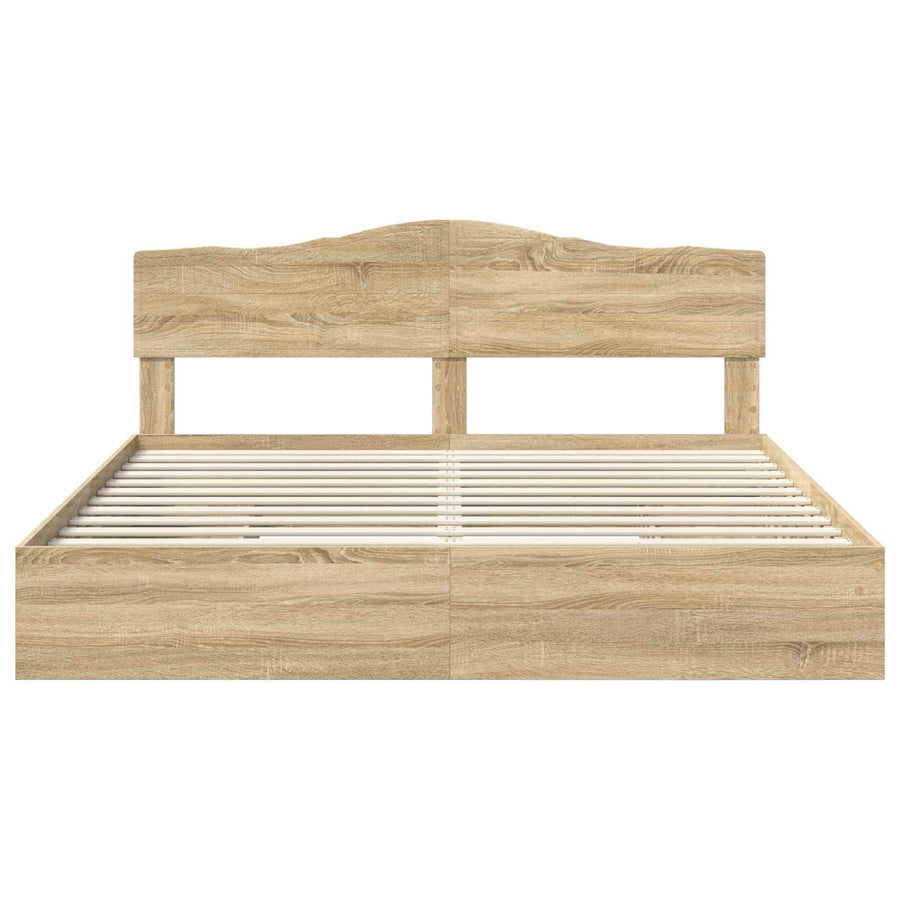 Opslag bed met lade Sonoma Eiken 180 x 200 cm Bewerkt hout