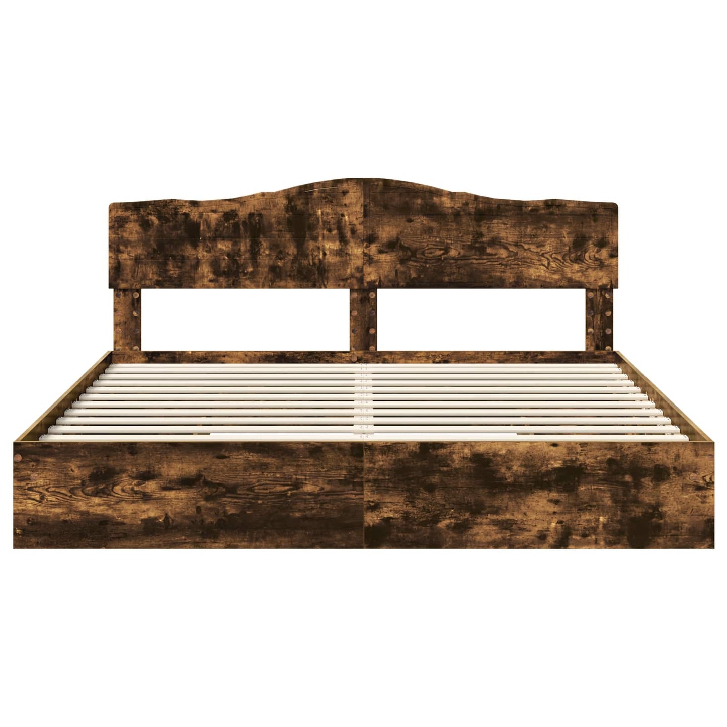 Opslag bed met lade Gerookt eiken 180 x 200 cm Bewerkt hout
