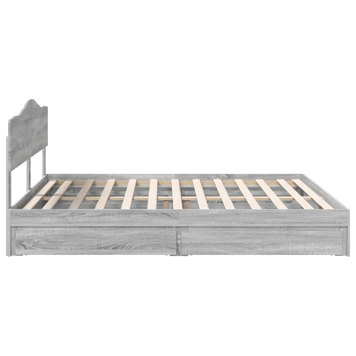 Opslag bed met lade Grijs Sonoma 180 x 200 cm Bewerkt hout