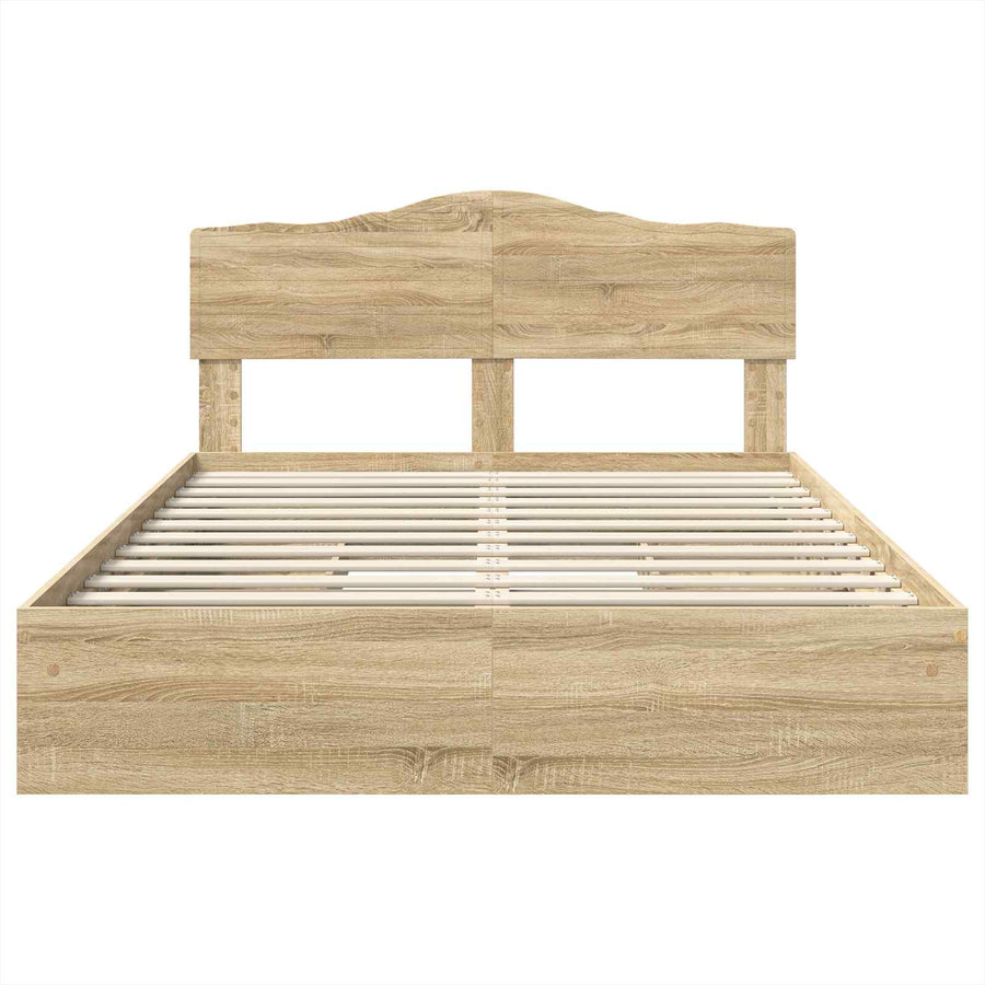 Opslag bed met lade Sonoma Eiken 160 x 200 cm Bewerkt hout