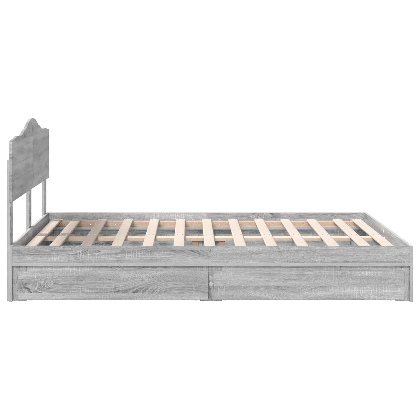 Opslag bed met lade Grijs Sonoma 160 x 200 cm Bewerkt hout