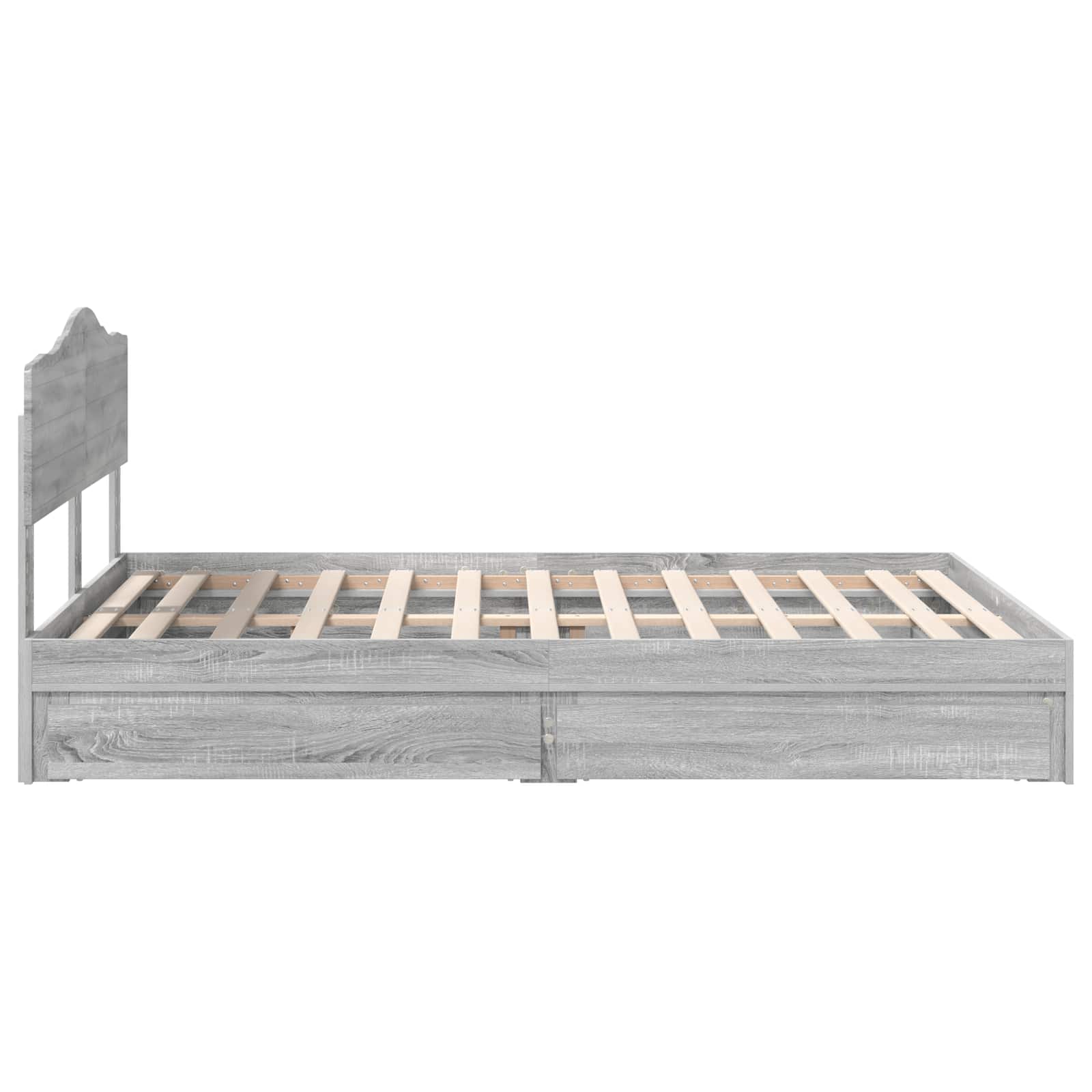 Opslag bed met lade Grijs Sonoma 160 x 200 cm Bewerkt hout