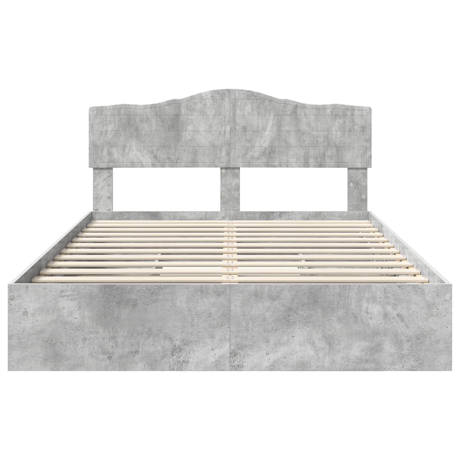 Opslag bed met hoofdeinde Beton Grijs 150 x 200 cm Bewerkt hout