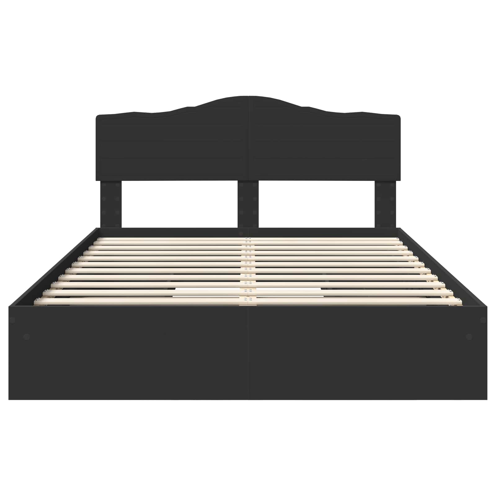 Opslag bed met hoofdeinde Zwart 140 x 190 cm Bewerkt hout