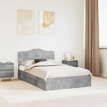 Opslag bed met hoofdeinde Beton Grijs 135 x 190 cm Bewerkt hout