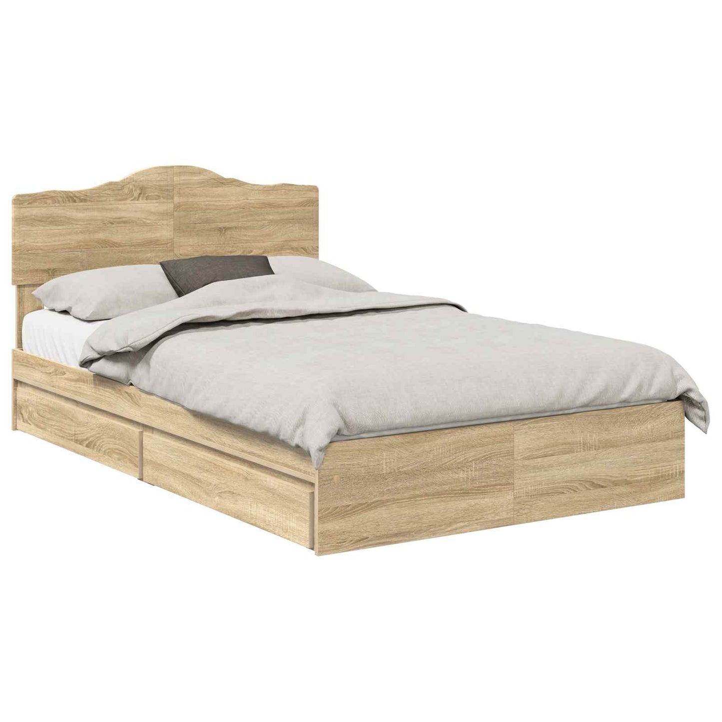 Opslag bed met lade Sonoma Eiken 120 x 200 cm Bewerkt hout