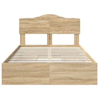 Opslag bed met lade Sonoma Eiken 120 x 200 cm Bewerkt hout