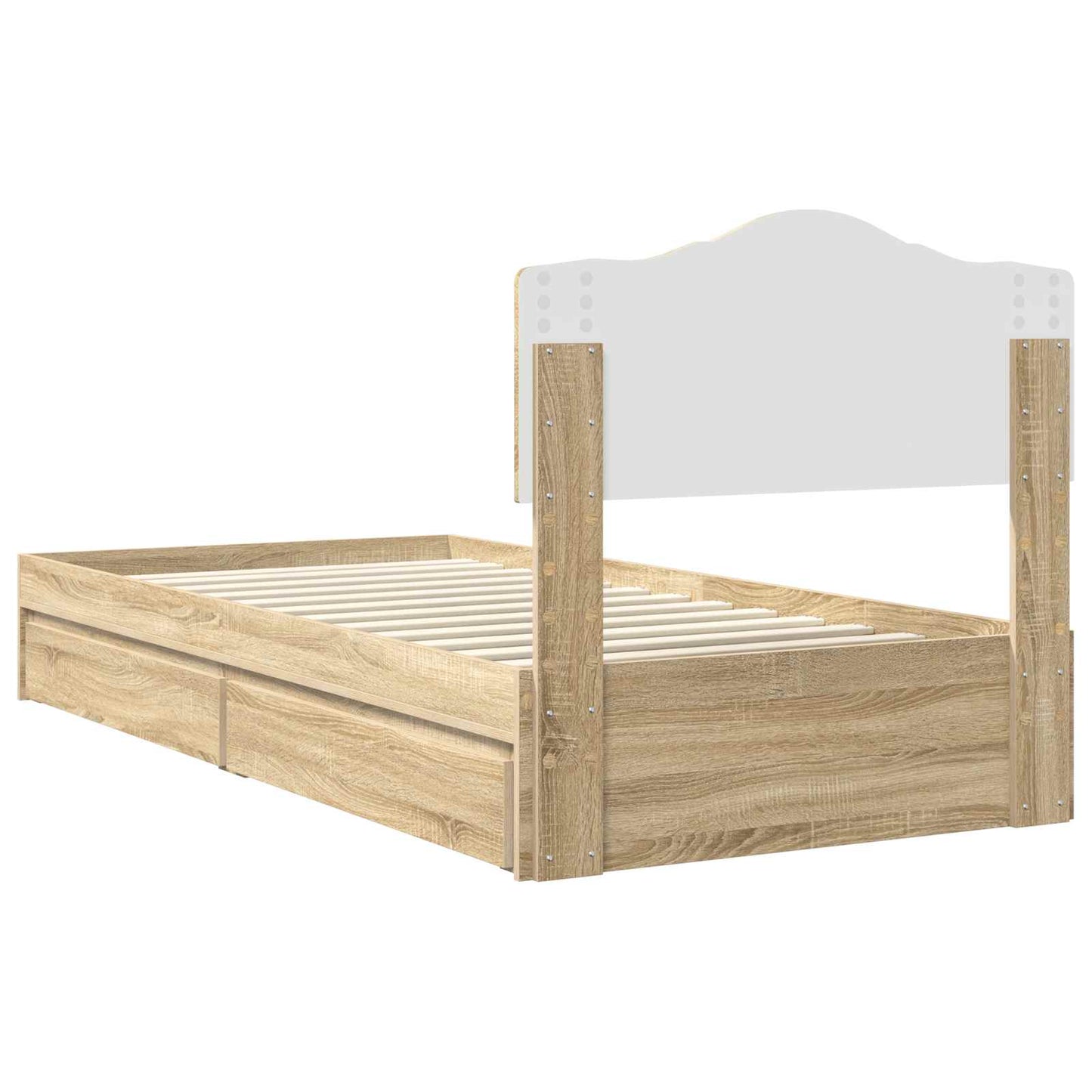 Opslag bed met lade Sonoma Eiken 100 x 200 cm Bewerkt hout