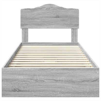 Opslag bed met lade Grijs Sonoma 100 x 200 cm Bewerkt hout