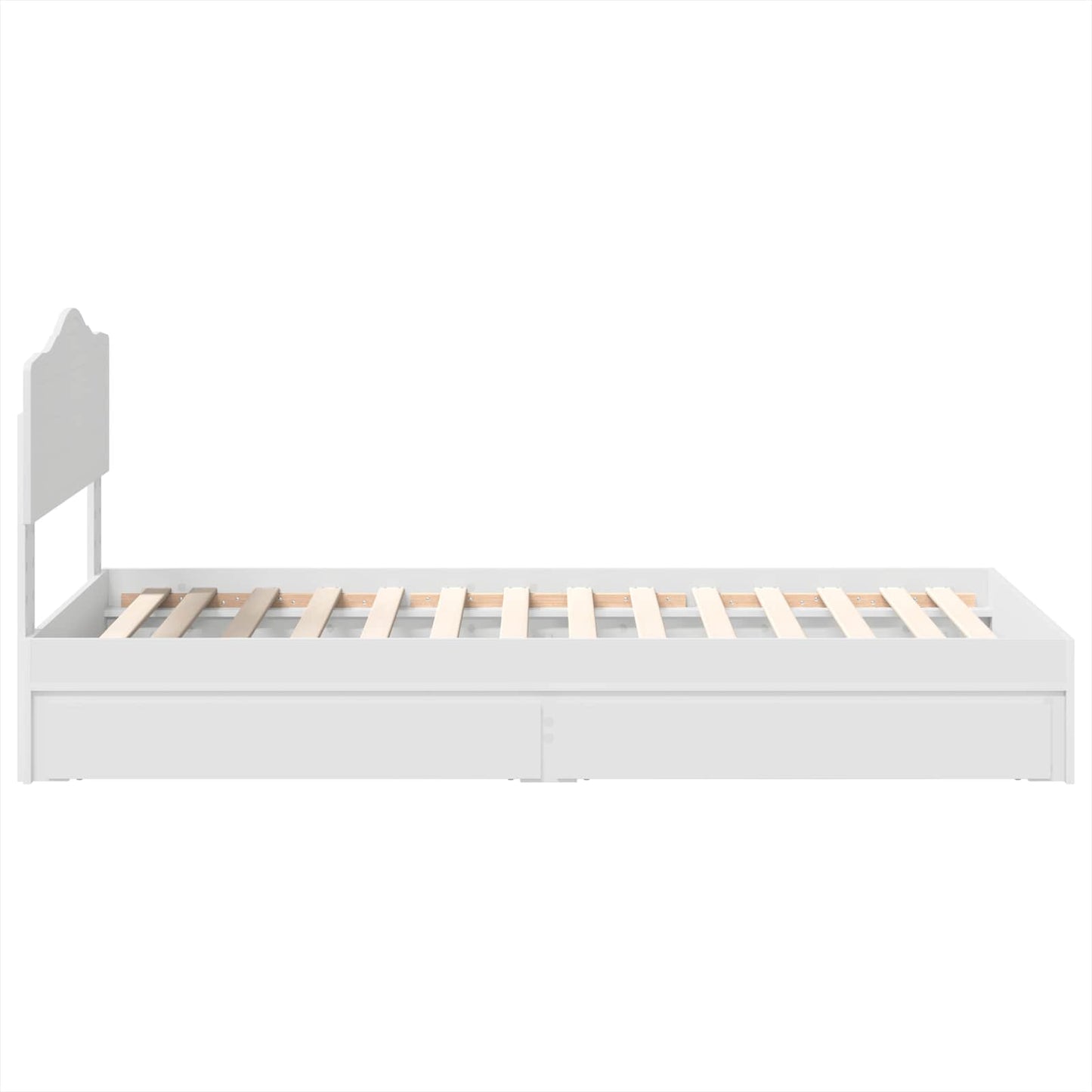 Opslag bed met hoofdeinde met lade Wit 90 x 200 cm Bewerkt hout