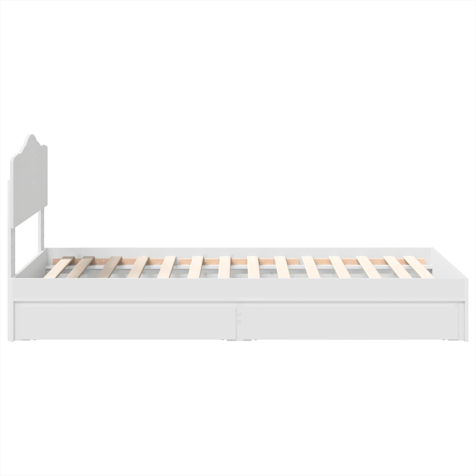 Opslag bed met hoofdeinde met lade Wit 90 x 200 cm Bewerkt hout