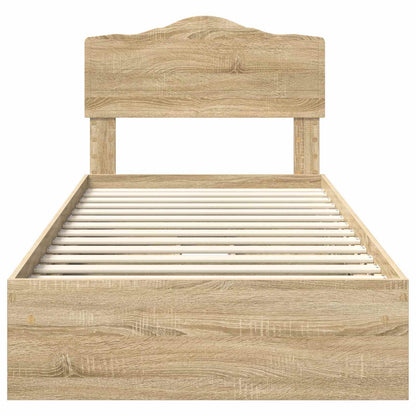 Opslag bed met hoofdeinde Sonoma Eiken 90 x 200 cm Bewerkt hout