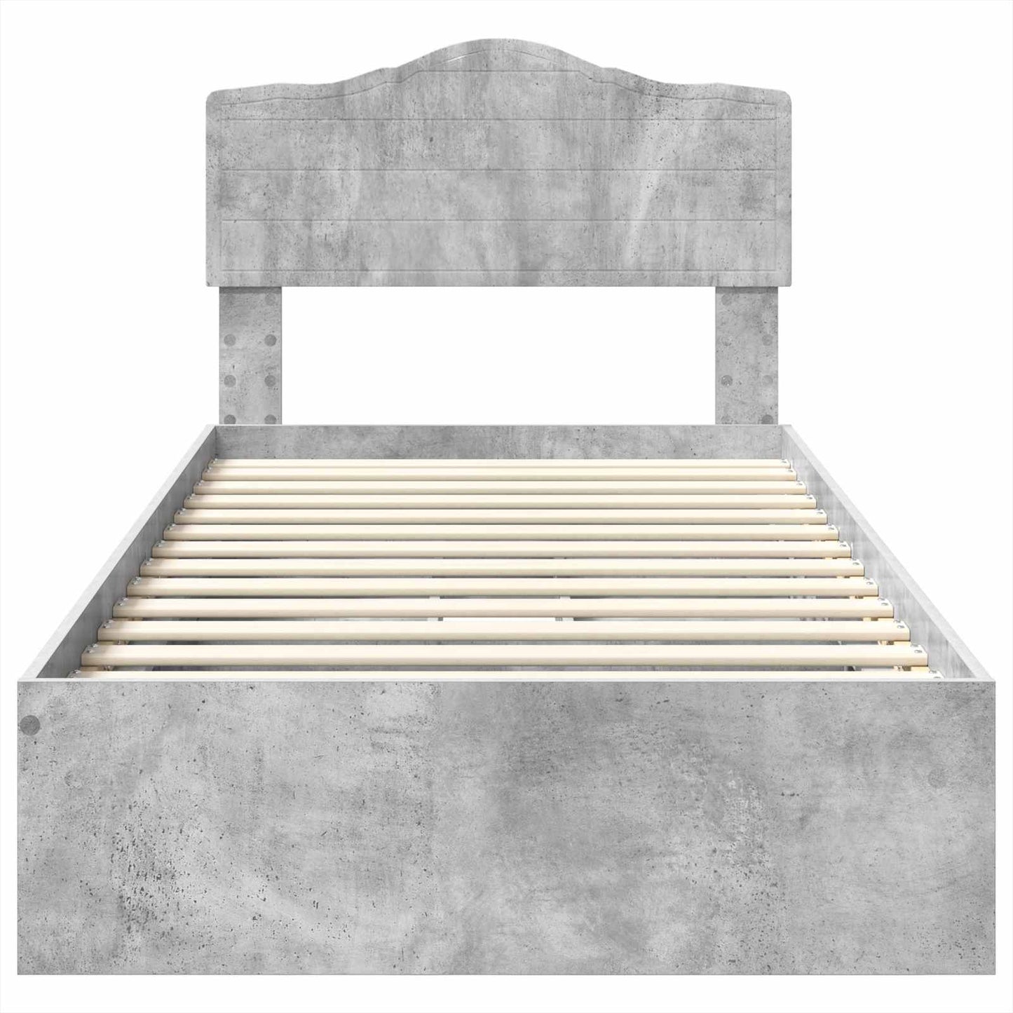 Opslag bed met hoofdeinde Beton Grijs 90 x 190 cm Bewerkt hout