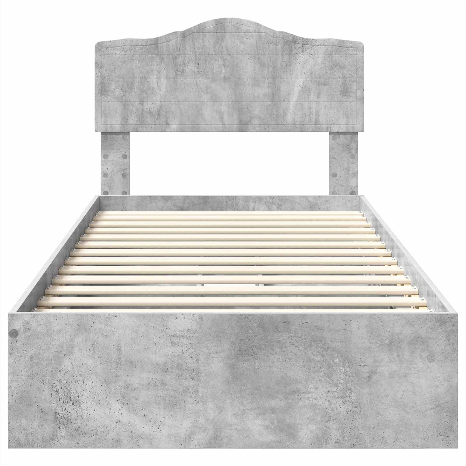 Opslag bed met hoofdeinde Beton Grijs 90 x 190 cm Bewerkt hout