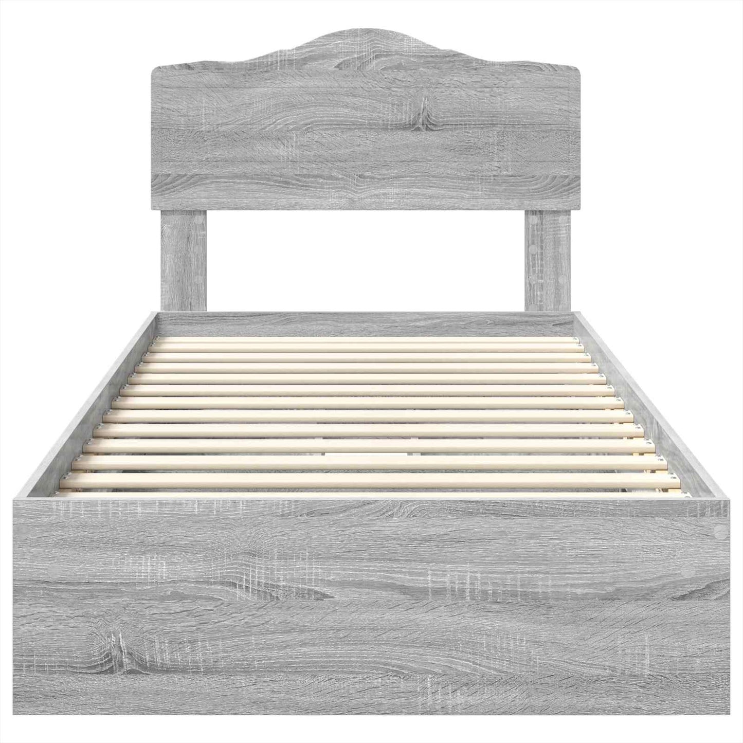 Opslag bed met hoofdeinde Grijs Sonoma 90 x 190 cm Bewerkt hout