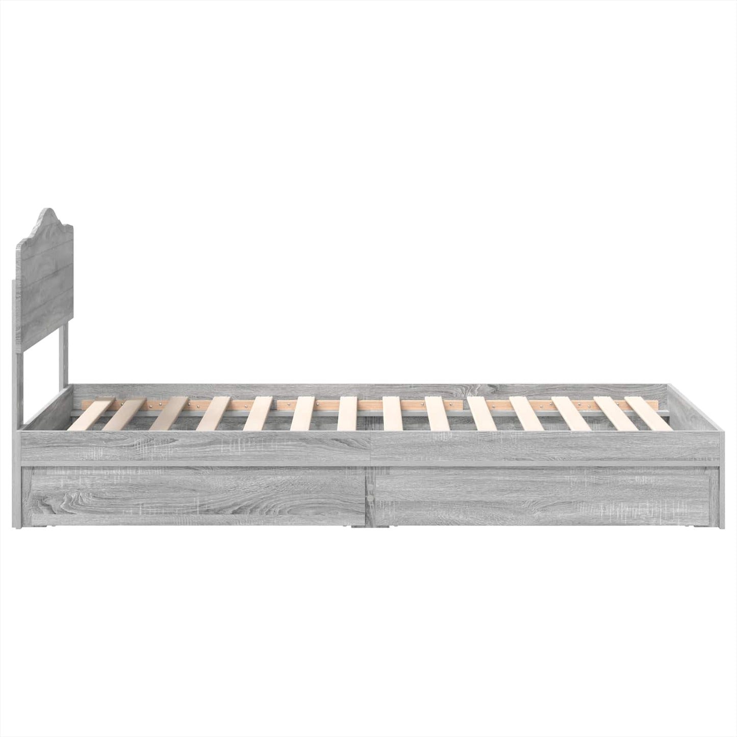 Opslag bed met hoofdeinde Grijs Sonoma 90 x 190 cm Bewerkt hout