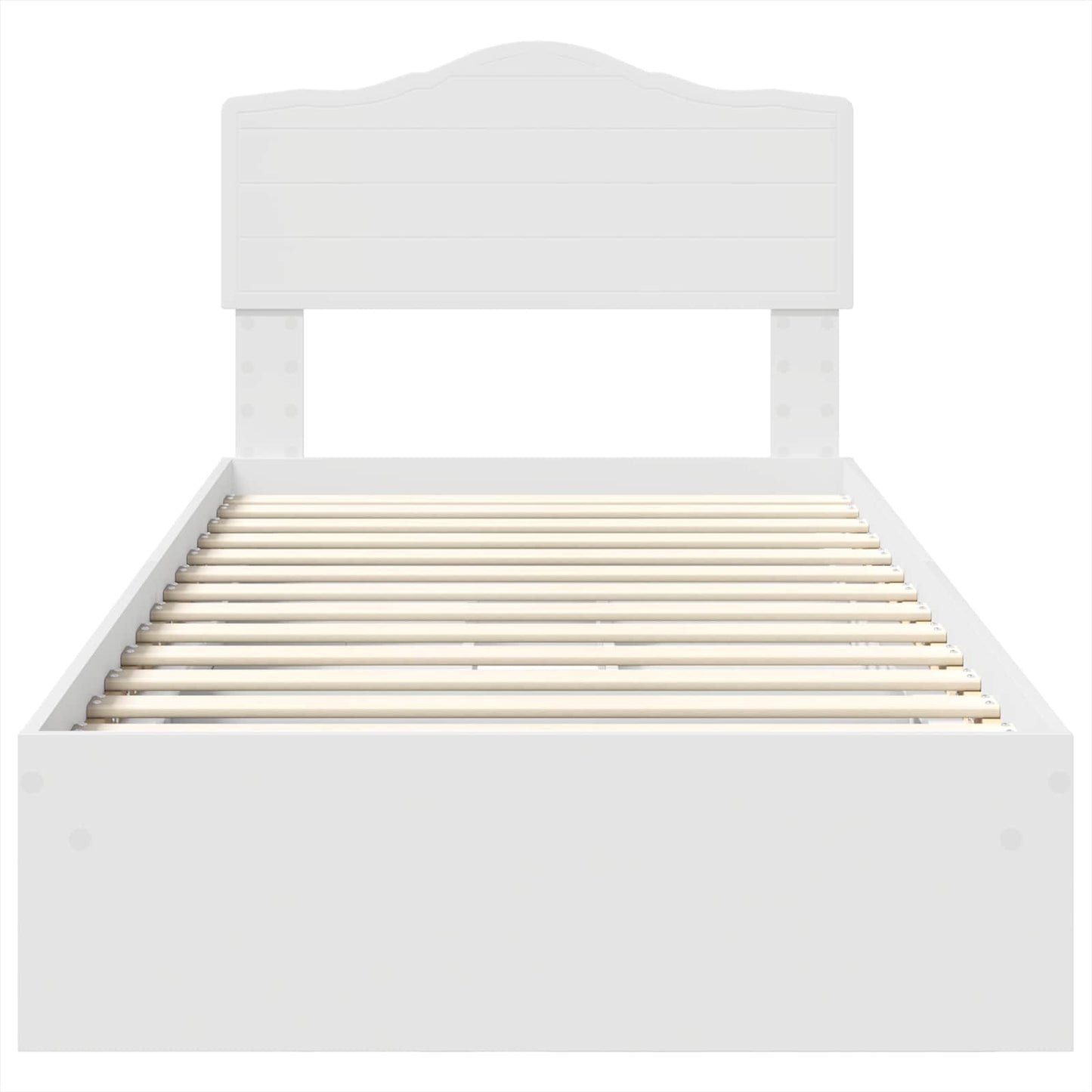 Opslag bed met hoofdeinde met lade Wit 75 x 190 cm Bewerkt hout