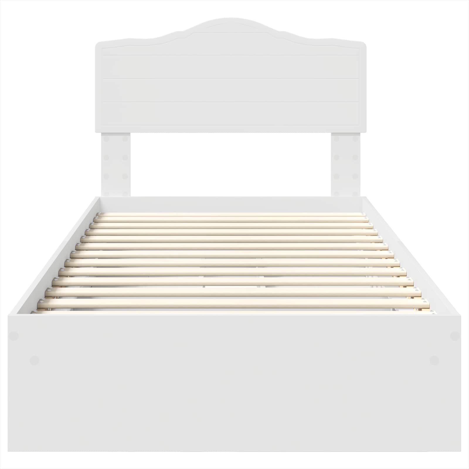Opslag bed met hoofdeinde met lade Wit 75 x 190 cm Bewerkt hout