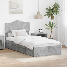 Opslag bed met hoofdeinde Beton Grijs 75 x 190 cm Bewerkt hout