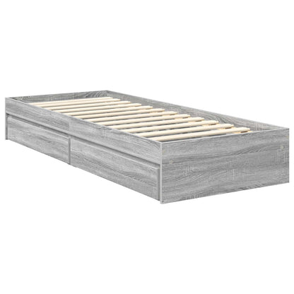 Opslag bed met hoofdeinde Grijs Sonoma 75 x 190 cm Bewerkt hout
